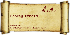 Lenkey Arnold névjegykártya